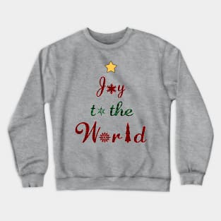 Joy to the world Christmas Tree Red Green Plaid. Crewneck Sweatshirt